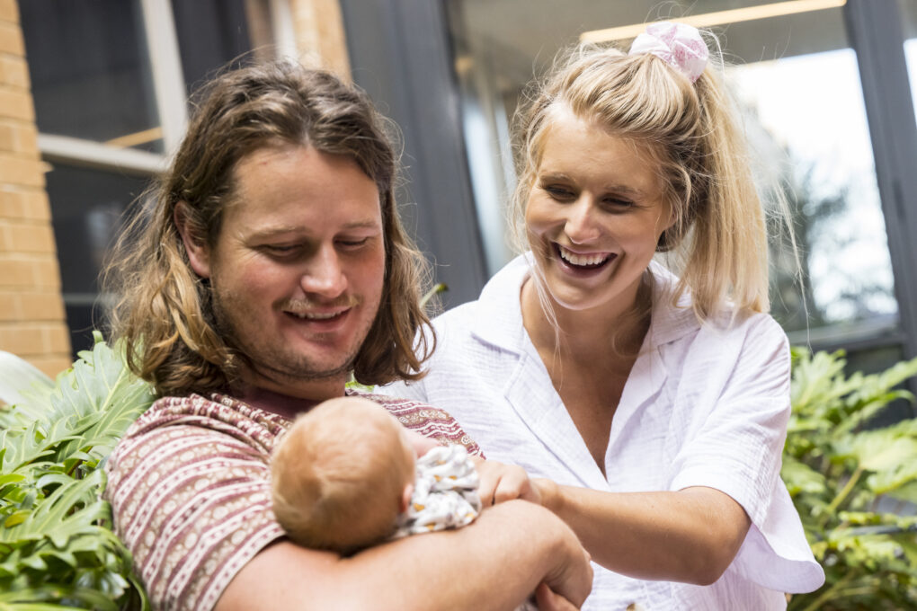Parents and their baby which was born at Cabrini Maternity