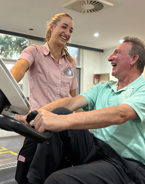 Cabrini Parkinson's patient - Peter Cotter with Allied Health rehabilitation staff