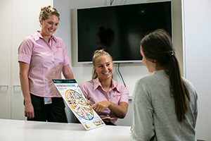 Cabrini dietetics staff with patient