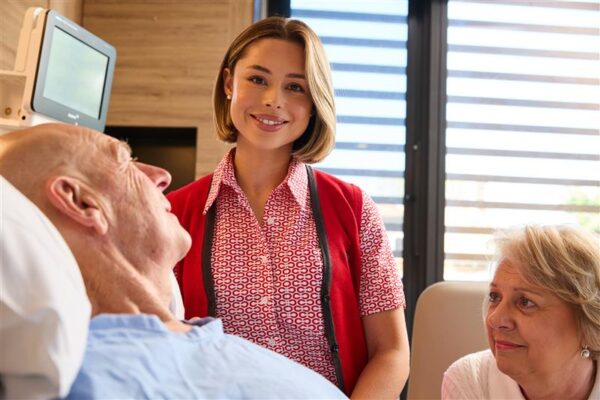 Cabrini nurse and patient with wife