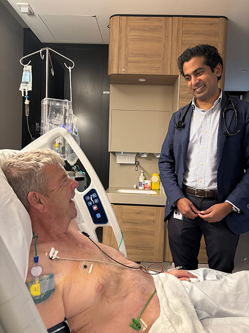 Dr Hari Wimaleswaran and NLCSP patient Patrick Griffin
