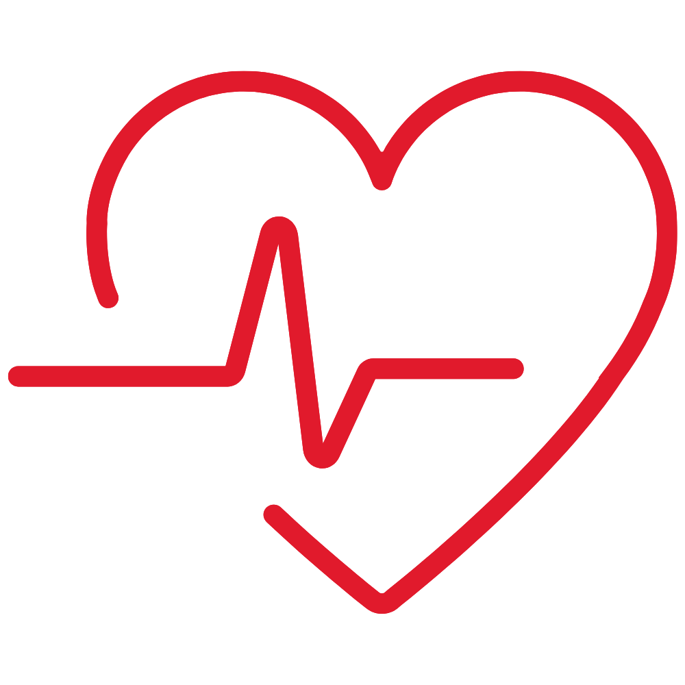 Heart with pulse line through it icon