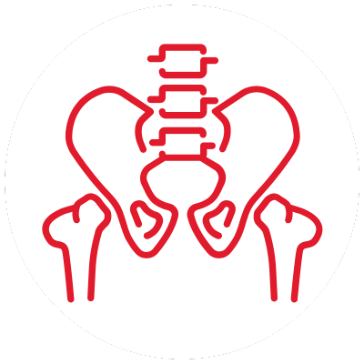 Hip replacement white background