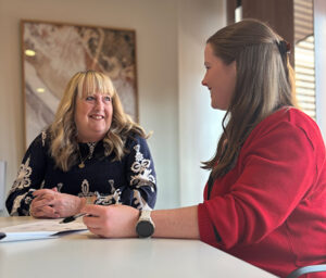Patient Meredyth and Jess Harper, Cabrini Speech Pathologist