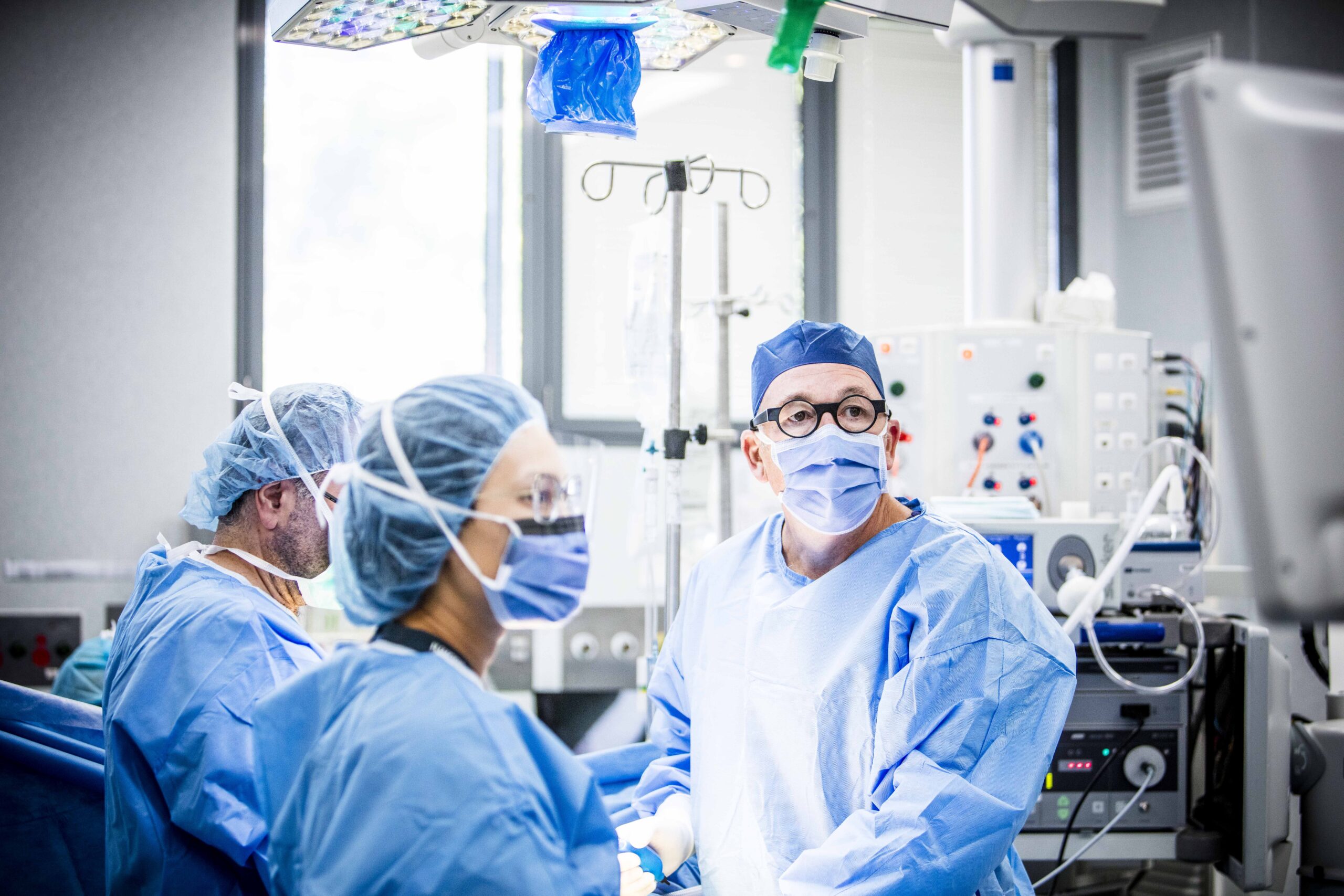 Surgeons conduct and endoscopy