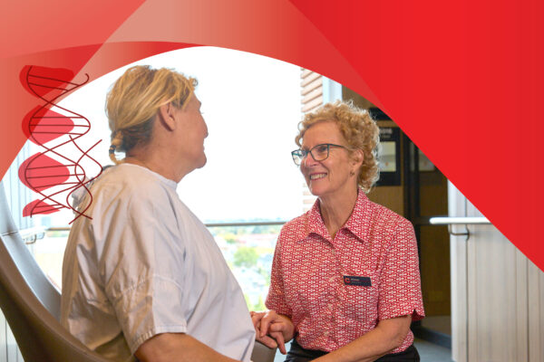 Tile for Cabrini Cancer services- nurse and patient