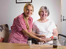 Parkinson's patient with Cabrini Nurse